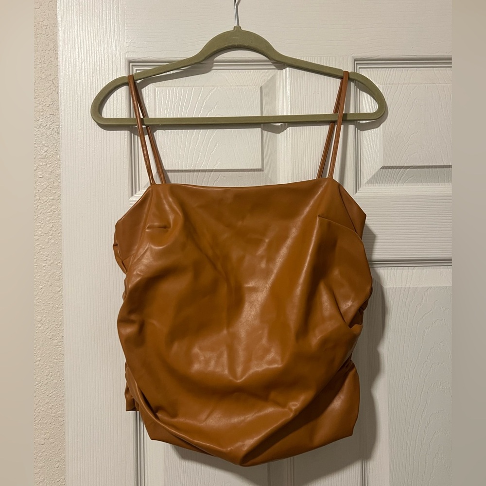 Faux Leather Top